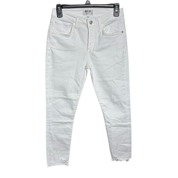 Agolde‎ White Skinny Crop Jeans Size 26 Raw Hem - Picture 1 of 4